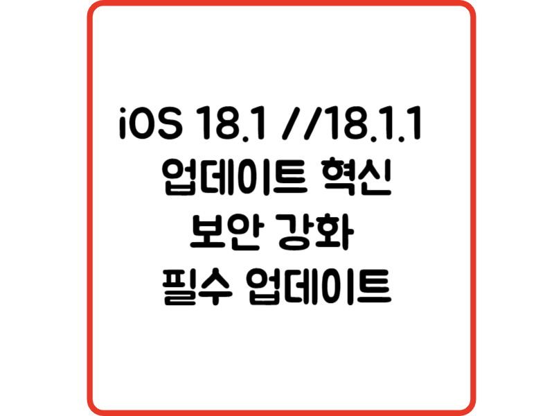 iOS 18.1 및 iOS 18.1.1 업데이트 혁신과 보안 강화 필수 업데이트