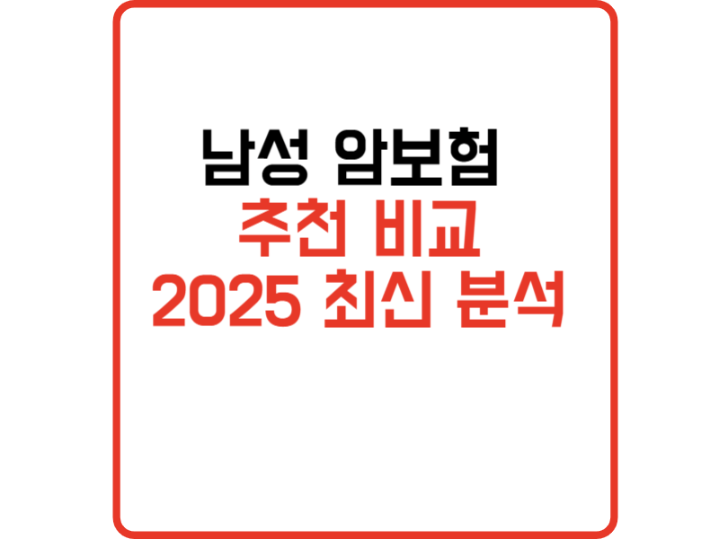 남성 암보험 추천 및 비교 가이드 2025 최신 분석