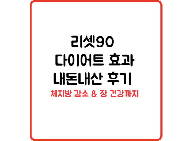 리셋90 다이어트 효과와 내돈내산 후기 체지방 감소 & 장 건강까지